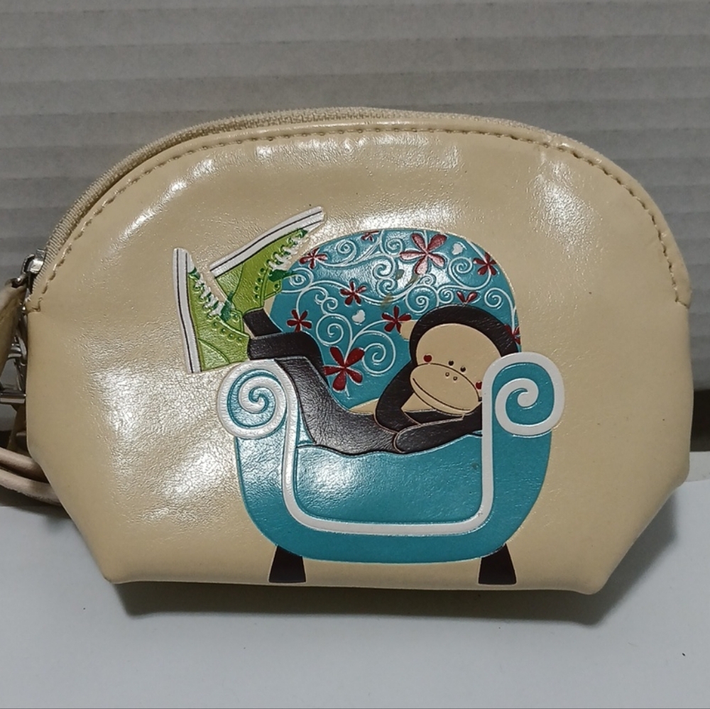 Espe Cute Beige Wristlet with Monkey Design